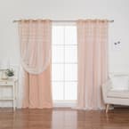 Indie Pink Grommet Overlay Blackout Curtain - 52 in. W x 96 in. L (Set of 2)