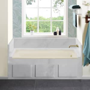 Voltaire 60 in. Rectangular Drop-in Right-Hand Drain Alcove Soaking Bathtub in Bisque