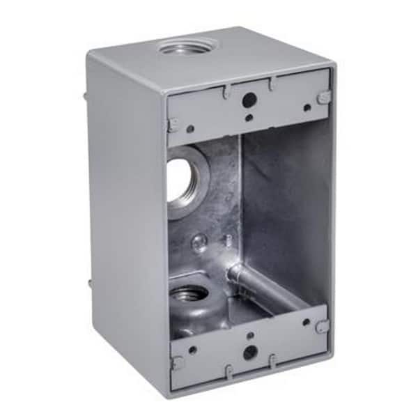 3/4 in. Weatherproof 3-Hole Single Gang Deep Box