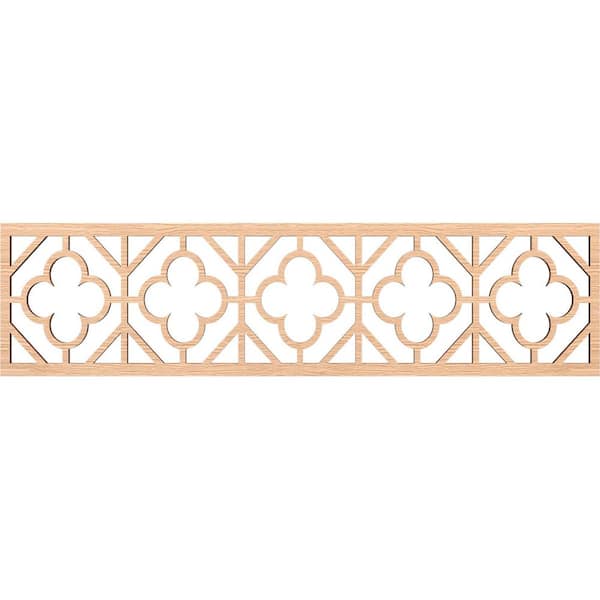 Ekena Millwork Hazelton Fretwork 0.375 in. D x 47 in. W x 12 in. L Red Oak Wood Panel Moulding
