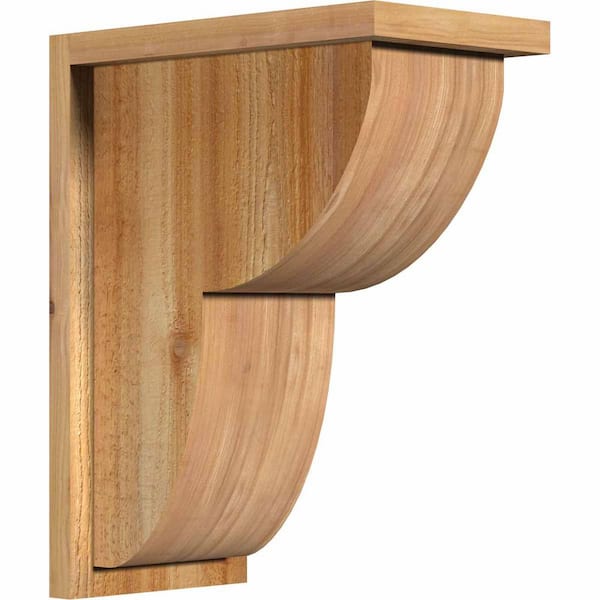 Ekena Millwork 8 in. x 14 in. x 18 in. Western Red Cedar Crestline Rough Sawn Corbel with Backplate