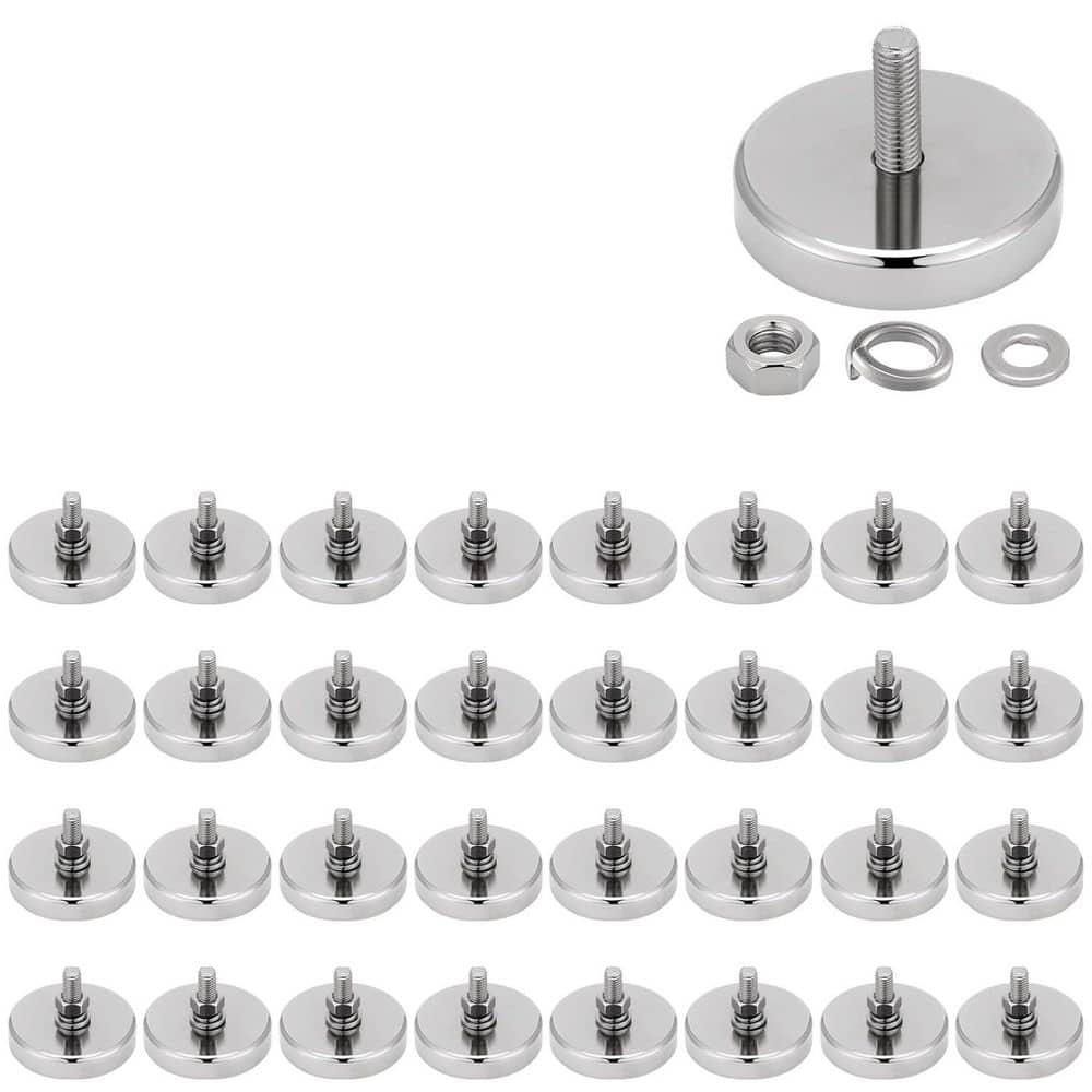 7.05 x 5.16 x 3.9 in.es Neodymium Round Mounting Magnet M6 Thread Heavy Duty 90 lb. Pull Corrosion Resistant 32-Pack price history on PriceWatchPro