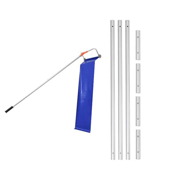 VEVOR 206.3 in. Snow Roof Rake, 17 in Aluminum Blade, 4.1-17.2 ft ...