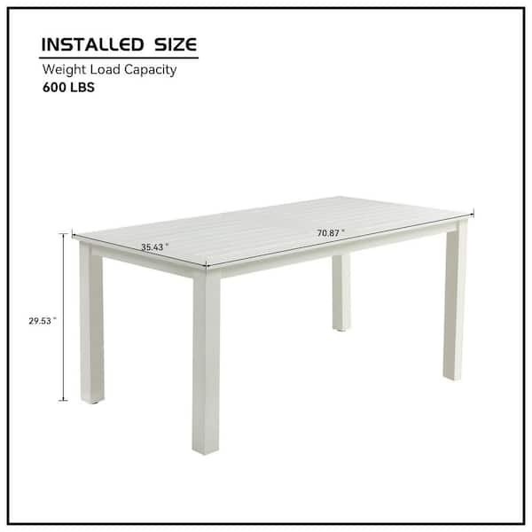 myhomore HIPS Outdoor Dining Table, 70.86