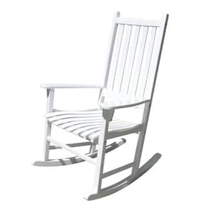 White Acacia Wood Outdoor Rocking Chair