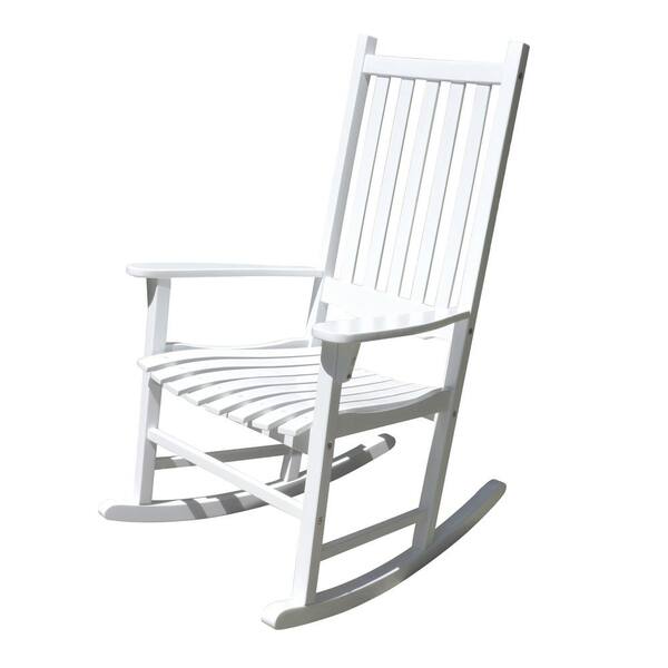 Northbeam White Acacia Wood Outdoor, White Wooden Outdoor Rockers