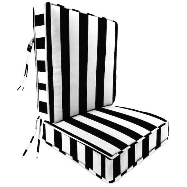 Jordan Manufacturing 22 in. L x 45 in. W x 4 in. T Rectangular Outdoor Deep Seat Lounge Chair Cushion Set in Awning Onyx