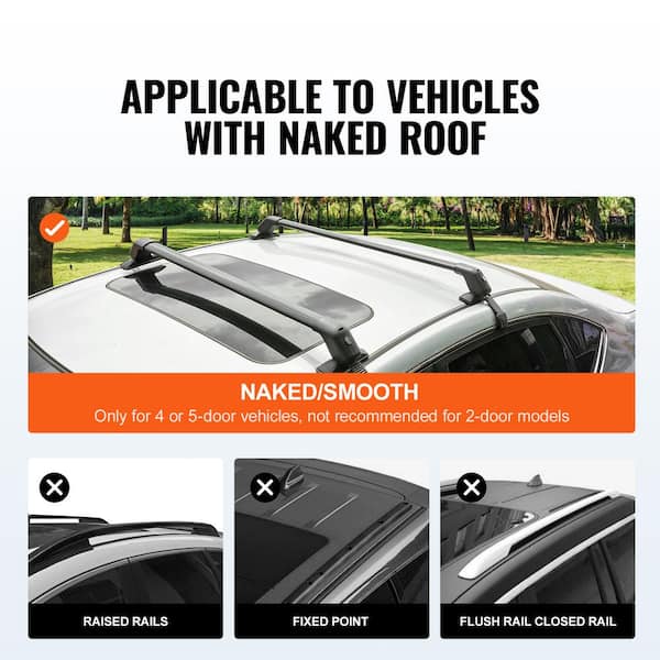 53" Universal Roof Rack Cross Bars Heavy Duty 300 LBS