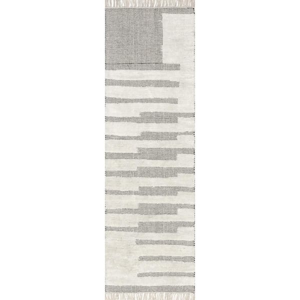 RUGS USA Hyperion Tasseled Cotton and Wool Ivory 3 ft. x 8 ft. Runner Rug