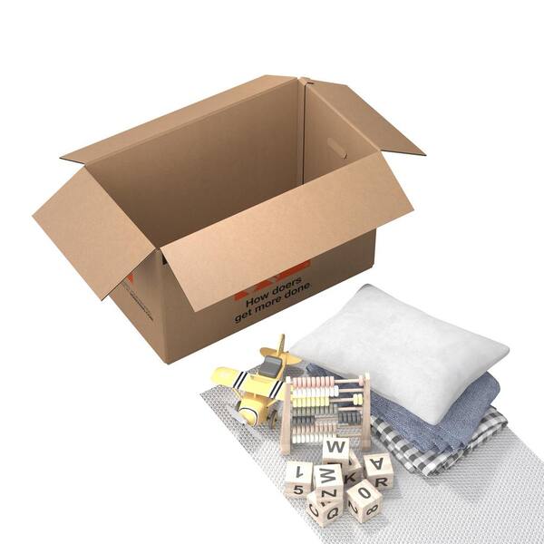 The Home Depot 27 In L X 15 In W X 16 In D Large Moving Box With Handles 10 Pack Lrgbox10 The Home Depot