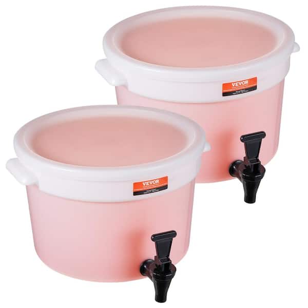 VEVOR Beverage Dispenser 96 Cups Drink Dispensers Plastic with Spigot and Lid Iced Tea Lemonade Juice Water Dispenser 2-Pack