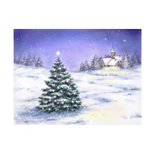 Unframed Home MAKIKO 'Christmas Tree In Snow' Photography Wall Art 14 in. x 19 in.