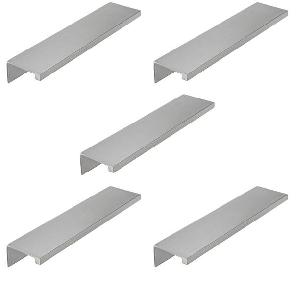 Sumner Street Home Hardware - 5-Pack Ethan 4 in. (102 mm) Center-to-Center Satin Nickel Edge Drawer Pull