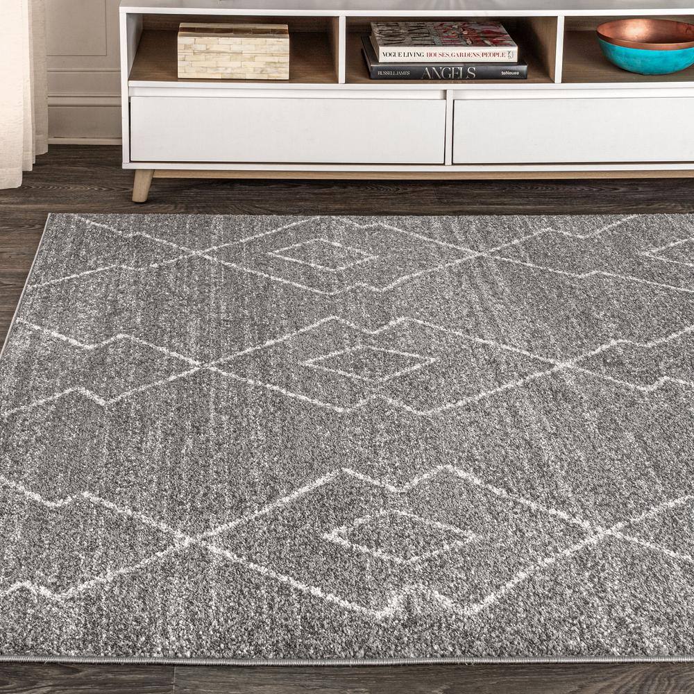 Modern Vintage Moroccan Beni Souk 3x5 Rug in Gray and Cream