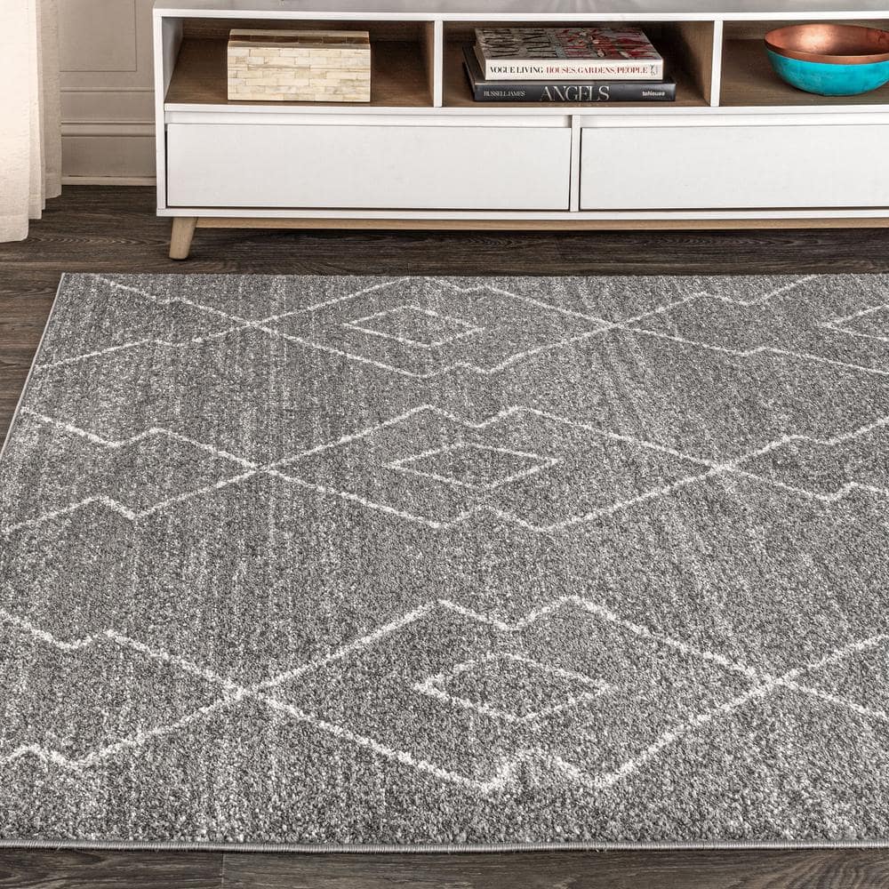 Modern Vintage Moroccan Beni Souk 3x5 Rug in Gray and Cream
