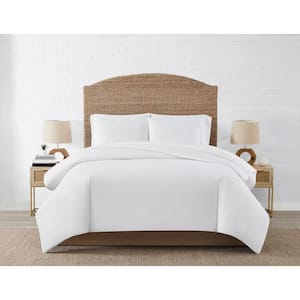 Cloud 3-Piece White Solid Polyester Microfiber Full/Queen Duvet Cover Set