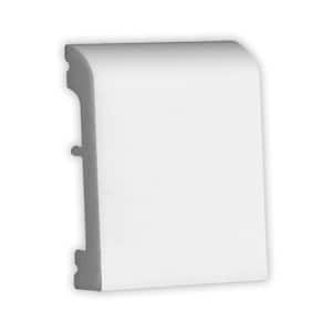 1/2 in. D x 3 in. W x 4 in. L Primed White High Impact Polystyrene Baseboard Moulding Sample Piece