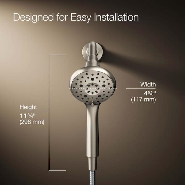 KOHLER Claro 3-Spray Wall Mount Handheld Shower Head 1.75 GPM in Polished Chrome