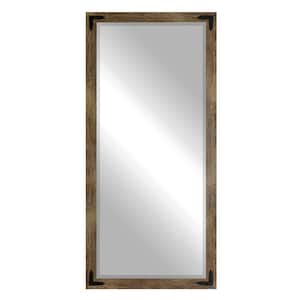 Oversized Brown Composite Beveled Glass Rustic Mirror (71 in. H X 30.5 in. W)