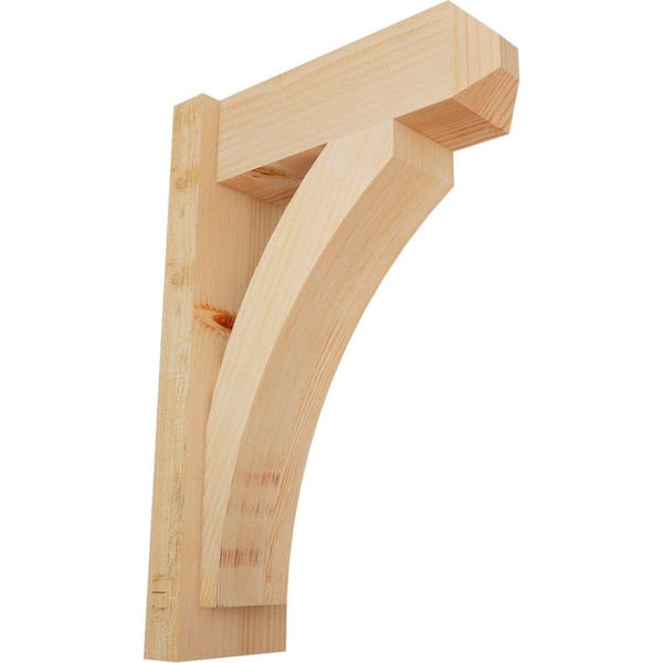 Ekena Millwork 6 in. x 24 in. x 16 in. Douglas Fir Thorton Craftsman Rough Sawn Outlooker