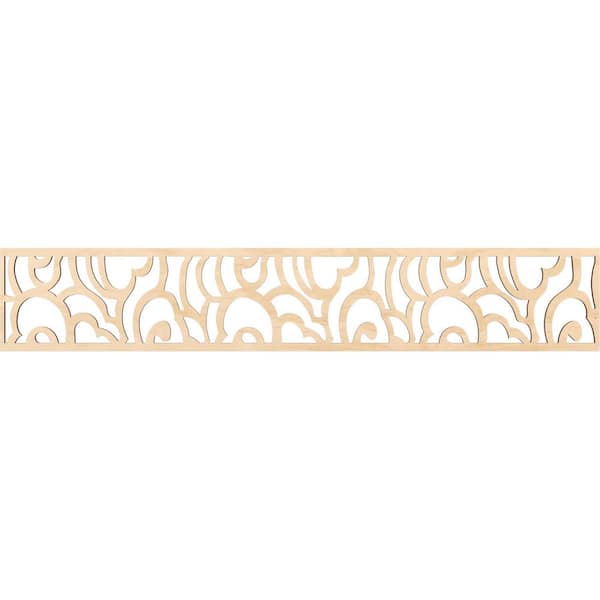 Ekena Millwork Springfield Fretwork 0.375 in. D x 46.625 in. W x 8 in. L Birch Wood Panel Moulding