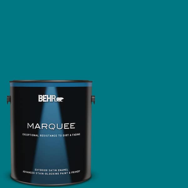 BEHR MARQUEE 1 gal. #P470-7 The Real Teal Satin Enamel Exterior Paint & Primer
