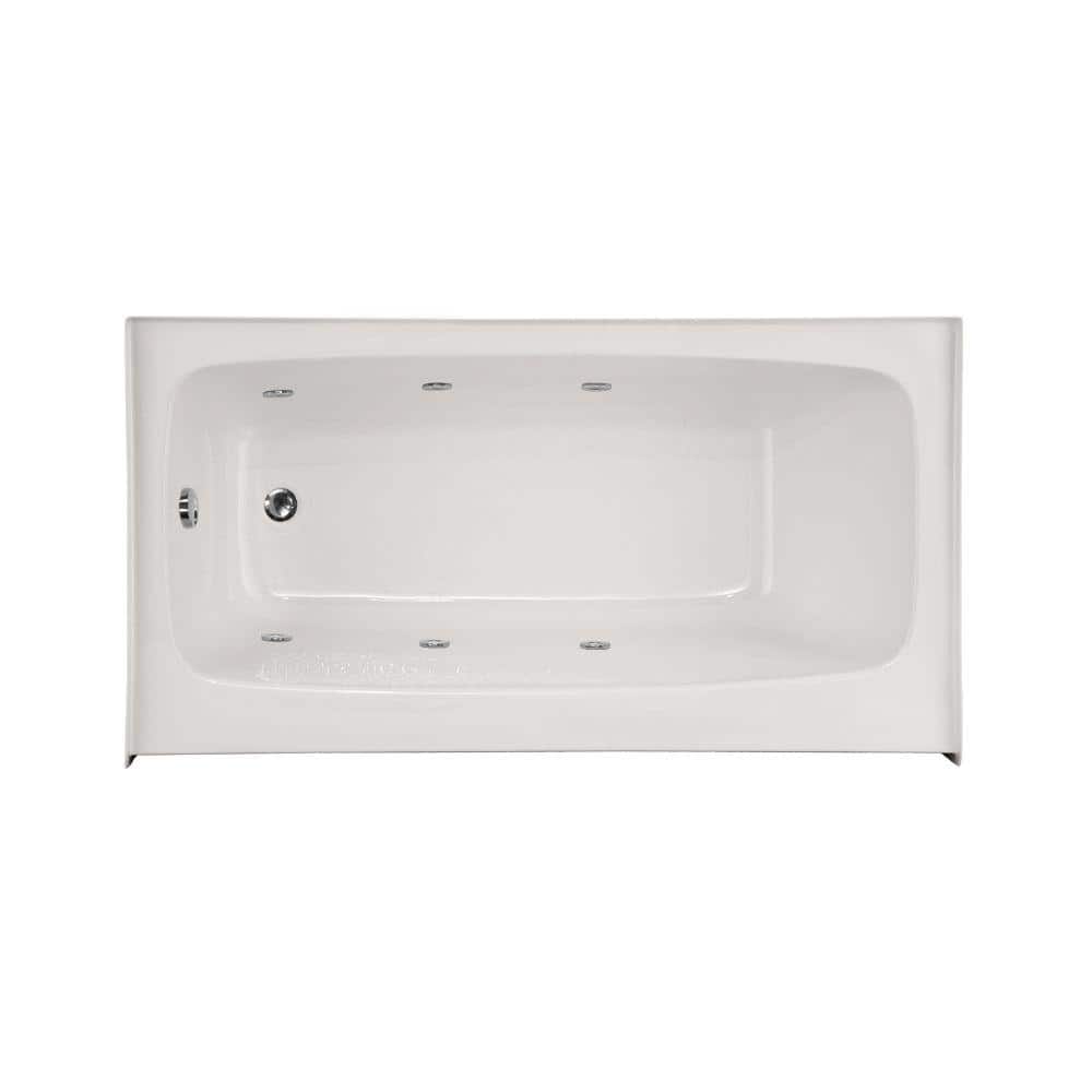 Trenton 54 in. Acrylic Left Hand Drain Rectangular Alcove Whirlpool Bathtub in White price history on PriceWatchPro