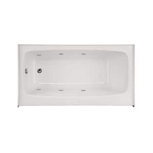 Trenton 54 in. Acrylic Left Hand Drain Rectangular Alcove Whirlpool Bathtub in White