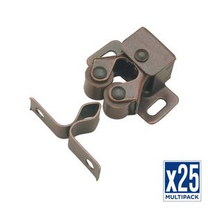 thumbnail image 2 of 12-Pack Vintage Bronze Double Roller Catches For Cupboard, Cabinet, Or Closet Doors - B330 2 of 6