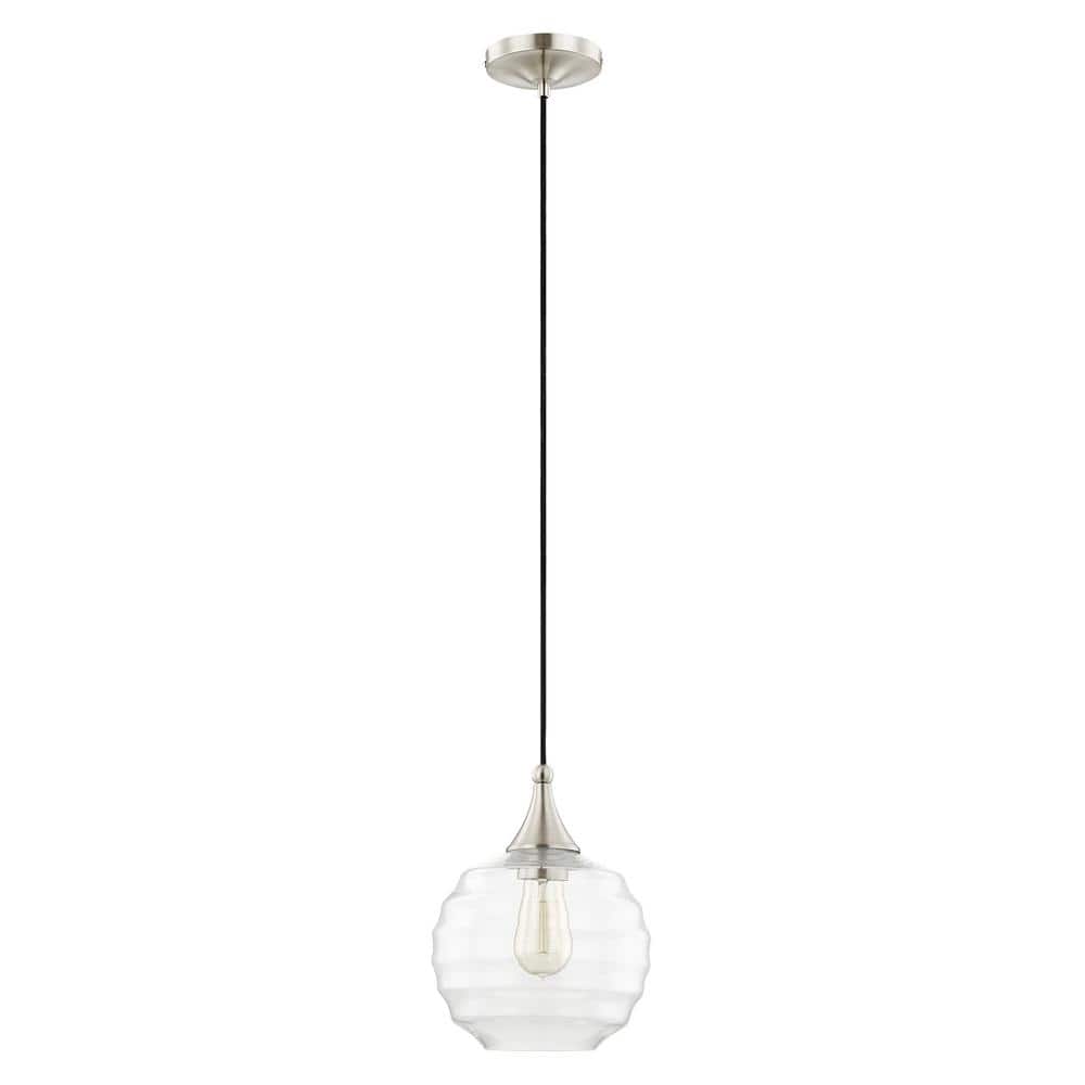 Brushed Nickel Mini Globe Pendant with Clear Glass