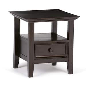 Amherst Solid Wood 19 in. Wide Square Transitional End Table in Hickory Brown