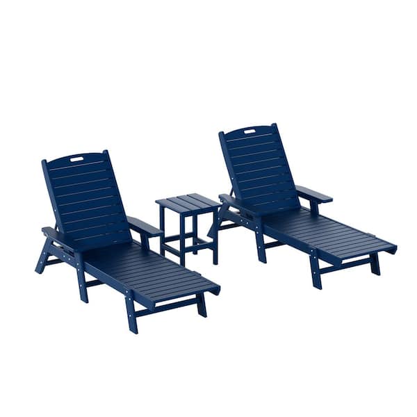 WESTIN OUTDOOR Harlo 3-Piece Navy Blue Fade Resistant HDPE Plastic ...