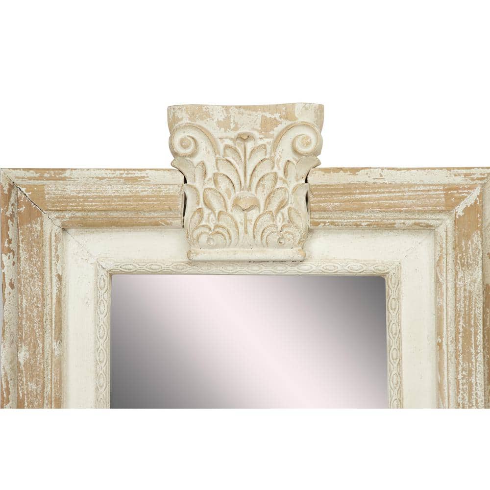 Vintage Acanthus Carved Wood Wall Mirror Set - Brown, 4 Pieces
