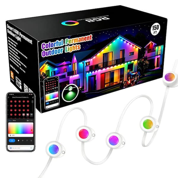 WYZM 150ft. 75-Light Plug-in Integrated LED Novelty RGBW Eave
