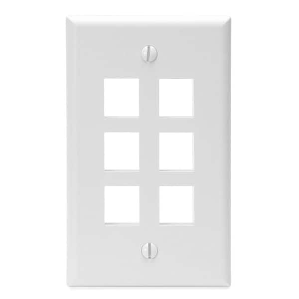 Leviton White 1-Gang Data Jack Wall Plate (1-Pack)