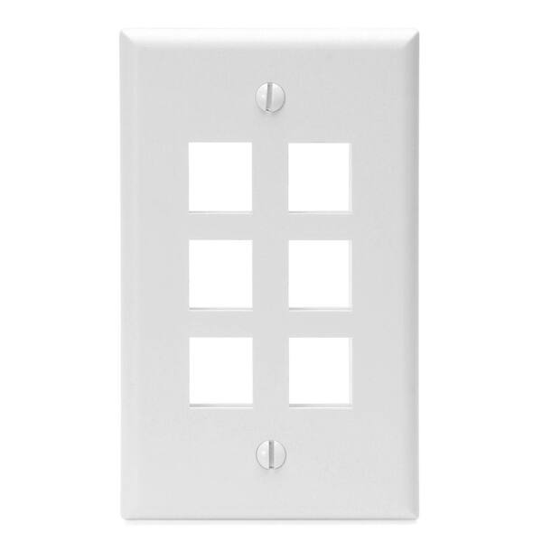 Leviton QuickPort 6-Port Wall Plate - White (5-Pack)