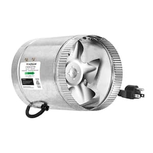 6 in. 240 CFM Silver Low Noise Inline Duct Fan HVAC Exhaust Ventilation Fan for Basements, Bathrooms, Kitchens, Attics