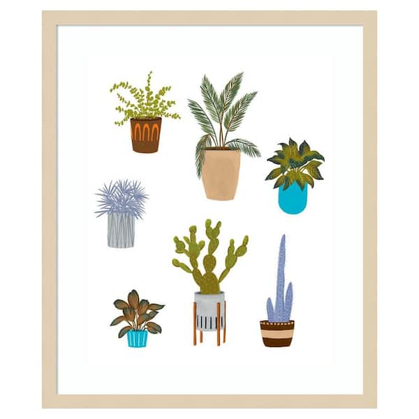 Amanti Art Houseplants II by Melissa Wang 21 in. W x 25 in. H. Wood Framed Wall Art Print Framed in Brown