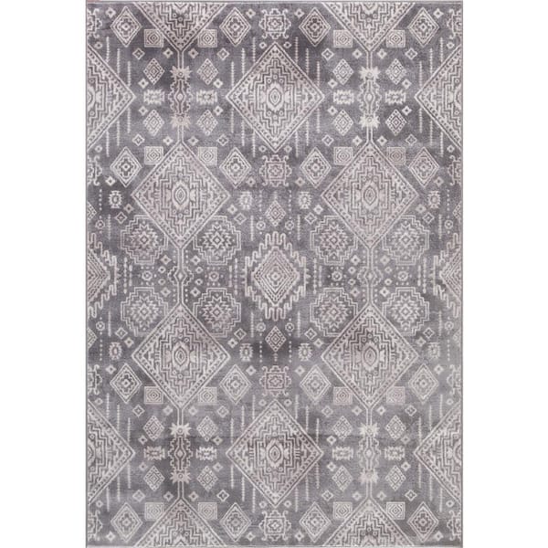 Concord Global Trading Lara Santa Fe Gray 8 ft. x 11 ft. Area Rug