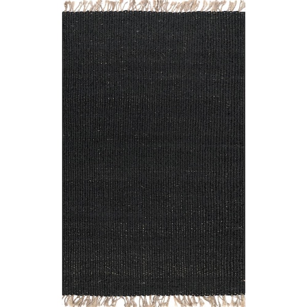 nuLOOM Benavides Tassel Jute Black 6 ft. x 9 ft. Area Rug