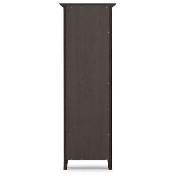 Amherst 70 in. Tall Hickory Brown Solid Wood 5-Shelf Transitional Bookcase with Adjustable Shelves and Tapered Legs