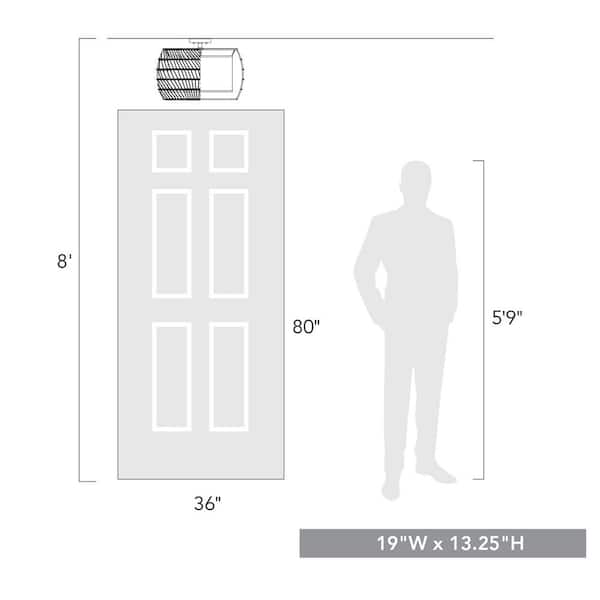 Golden Lighting - Everly 4-Light Matte Black Natural Rattan Semi-Flush Mount Light