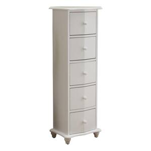 5-Drawer White Wood Chest of Drawers
