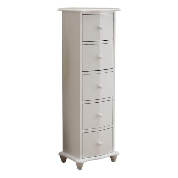 Kings Brand Furniture 5-Drawer White Wood Chest of Drawers SDR0435-WH ...