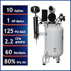 10 Gal. 1 HP Stationary Electric Air Compressor with Air Drying System