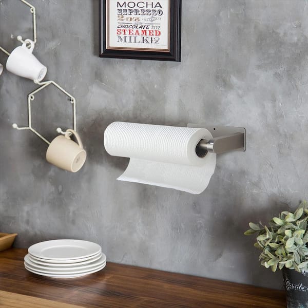 Under Cabinet Paper Towel Holder for Kitchen Bath Stainless Steel 2Ways  install