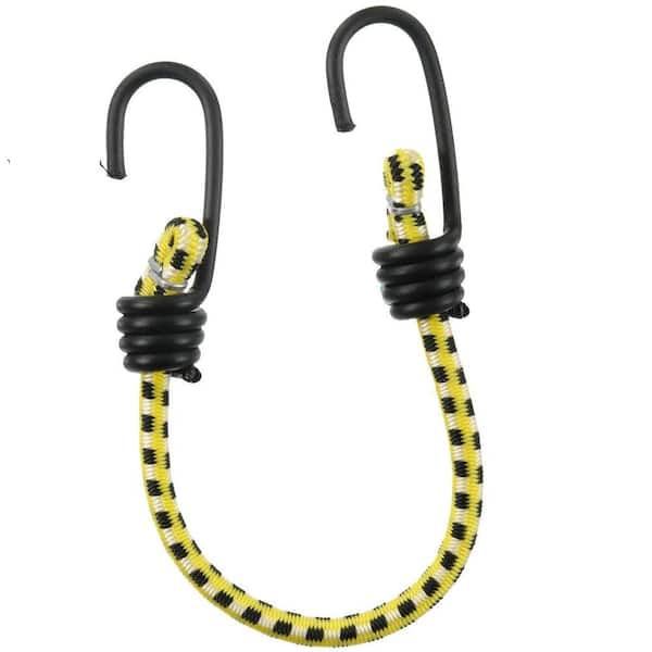 13 in. Yellow Bungee Cord with Coated Hooks Comoros