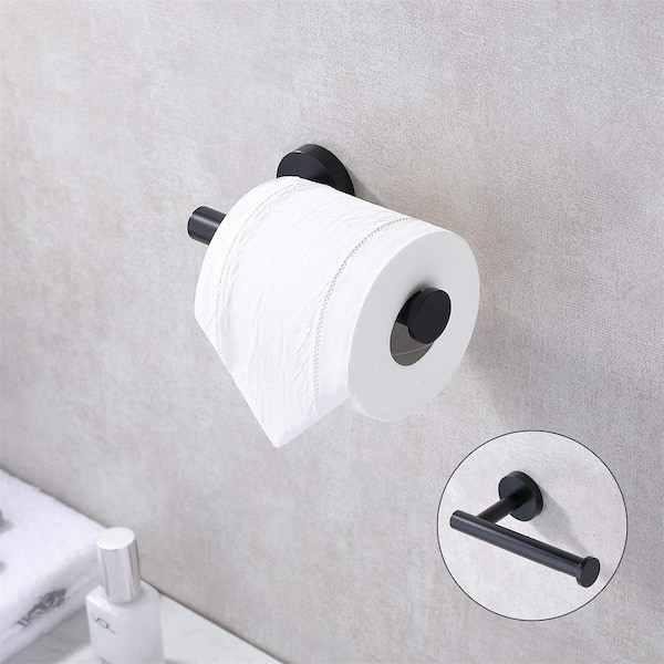 ruiling Wall Mounted Single Arm Toilet Paper Holder in Stainless Steel  Matte Black ATK-197 - The Home Depot