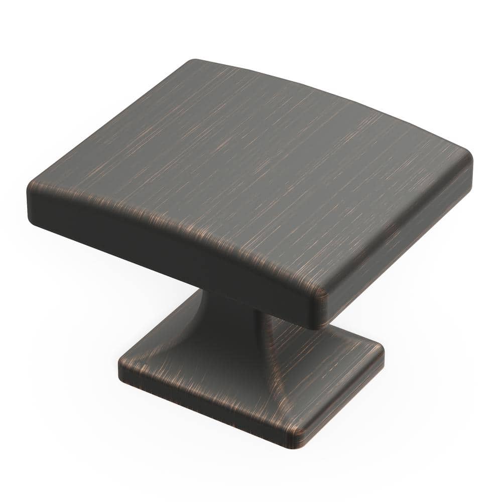 Vintage Bronze Rectangular Cabinet Knob with Mounting Hardware