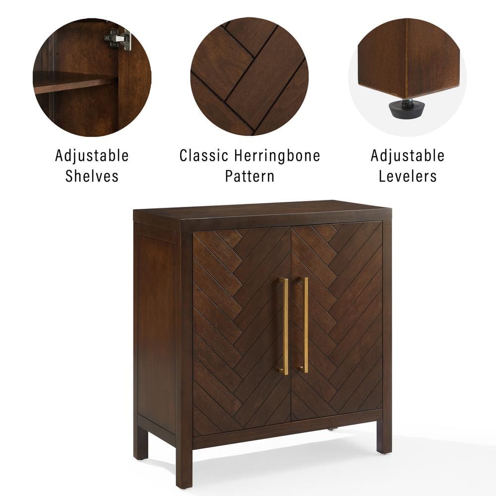 Darcy Dark Brown Medium Wood Accent Cabinet with Adjustable Shelving